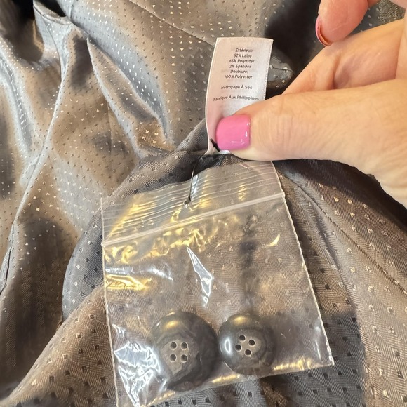 Talbots Blazer Womens Size 10 Gray Wool Blend Pinstripe One Button Jacket Office - Picture 8 of 12